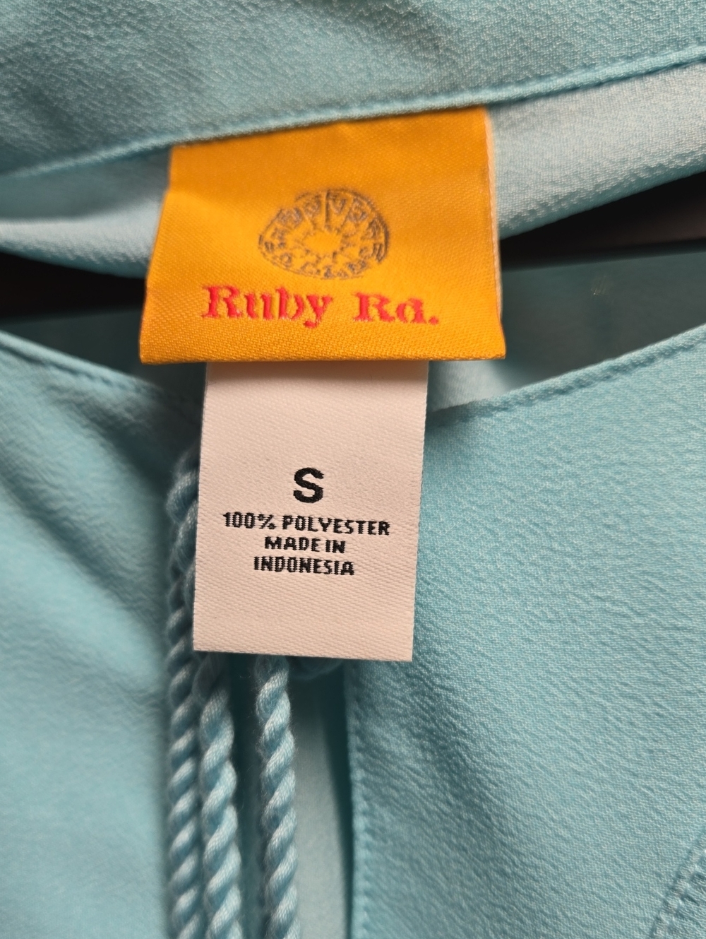 Ruby Rd. Light Blue Tunic with Green Tropical Leaf Print - Picture 2 of 4